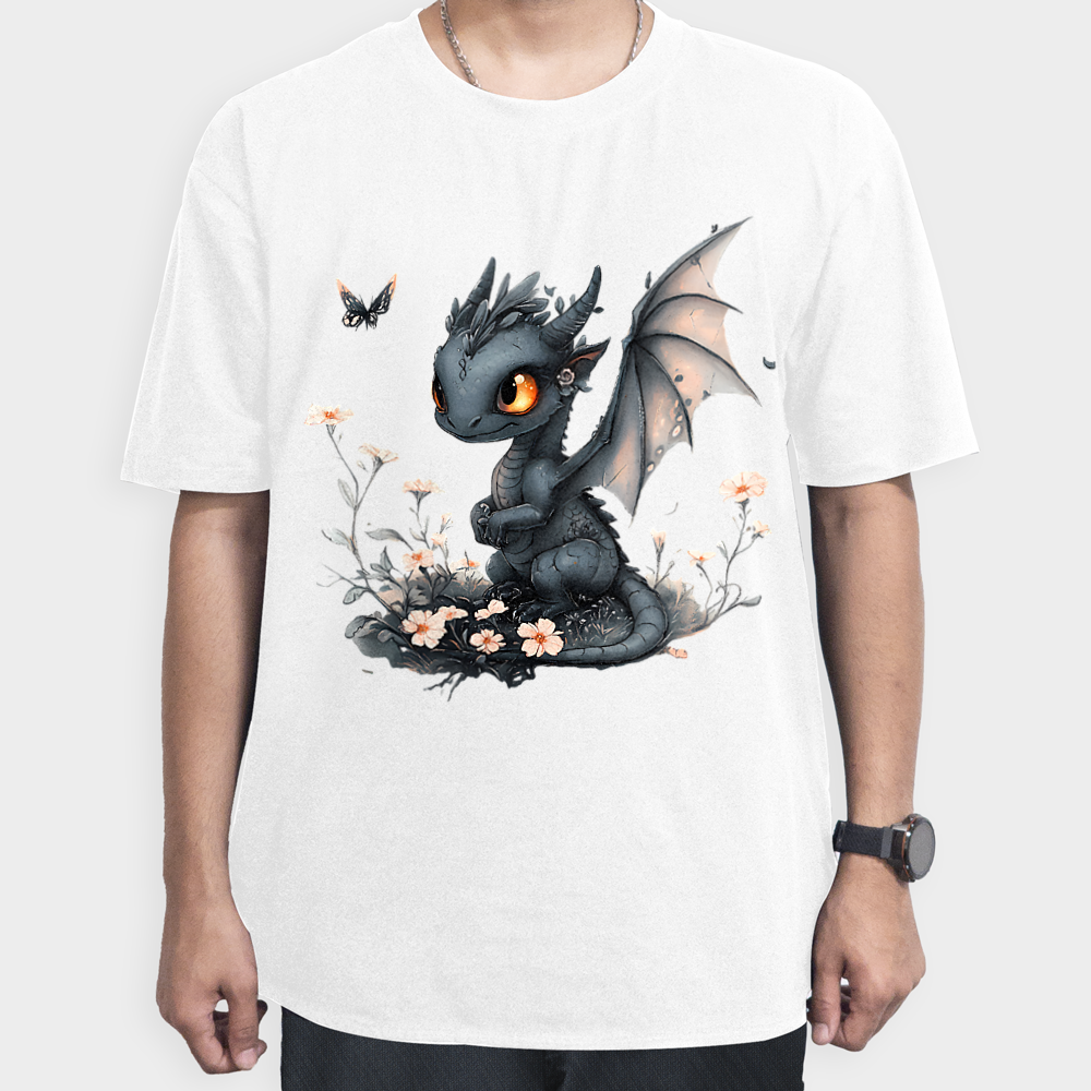 تیشرت Cute Dragonنمای روبرو ۱ - رنگ سفید