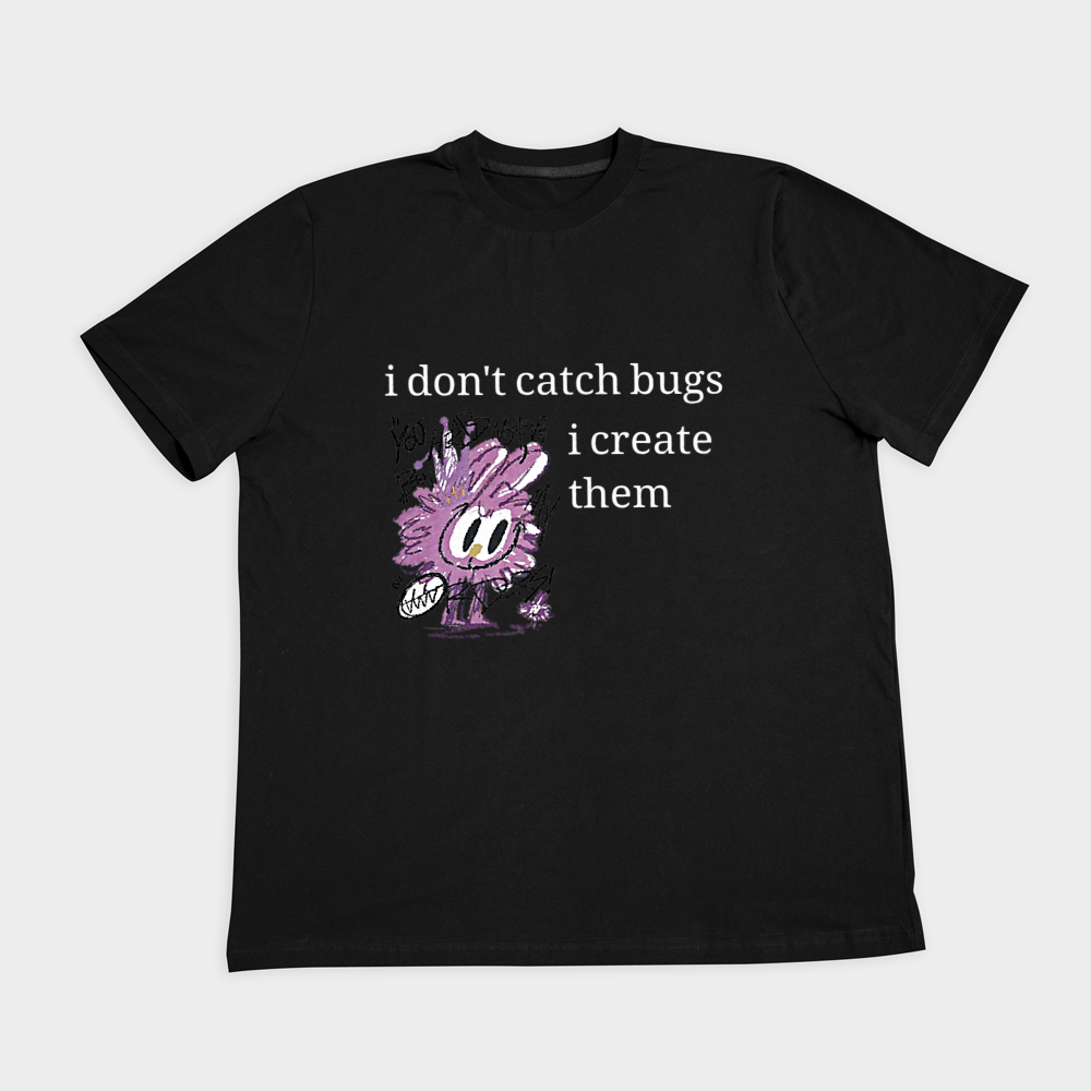 تیشرت برنامه نویسی مدل BugLifeنمای روبرو ۲ - رنگ مشکی