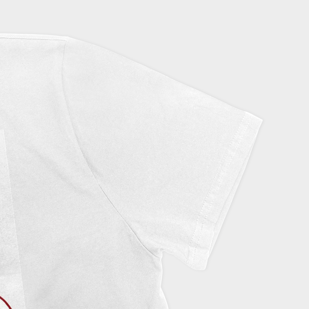 تیشرت مدل گیلاس طرح cherryنمای نزدیک آستین چپ - رنگ سفید2