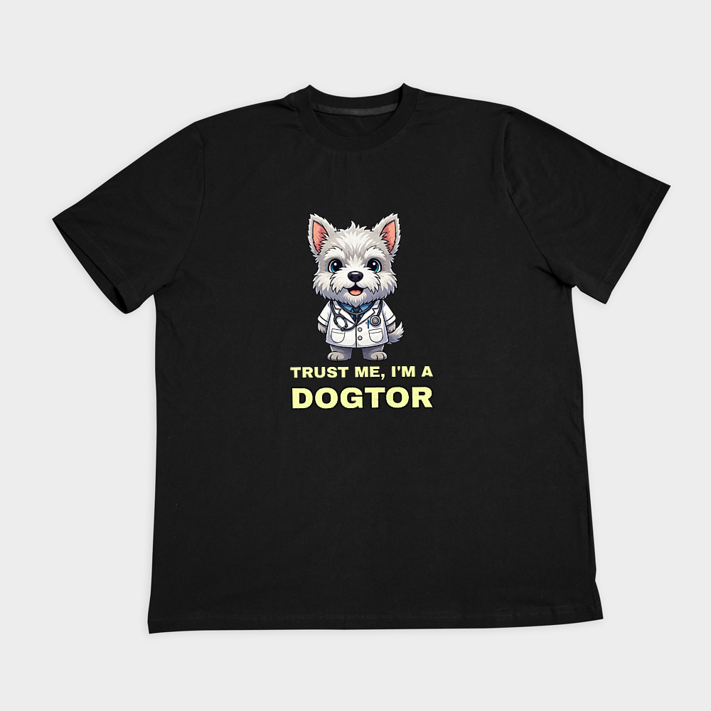 تیشرت طرح Dogtorنمای روبرو ۲ - رنگ مشکی