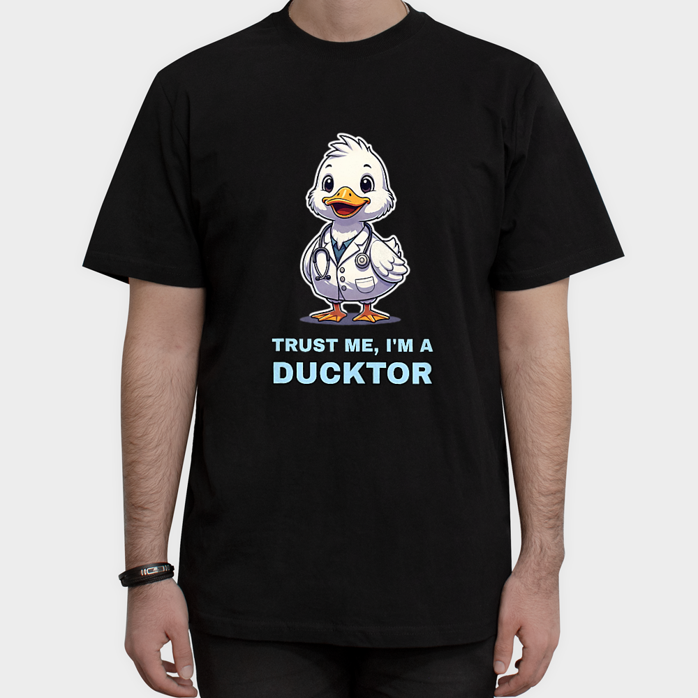 تیشرت طرح Ducktorنمای روبرو ۱ - رنگ مشکی1