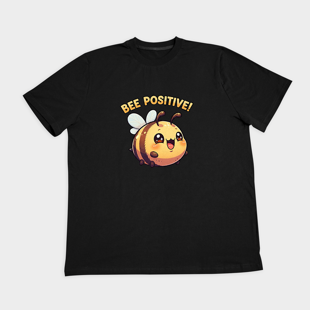 تیشرت طرح BEE POSITIVEنمای روبرو ۲ - رنگ مشکی1