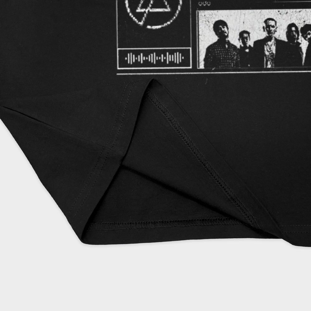 تیشرت طرح linkin parkنمای نزدیک پایین لباس - رنگ مشکی2