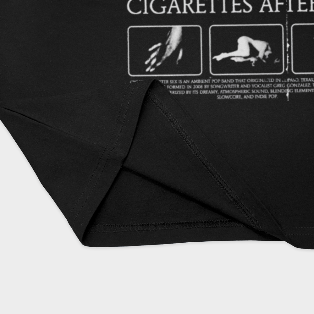 تیشرت طرح Cigarettes After Sexنمای نزدیک پایین لباس - رنگ مشکی2