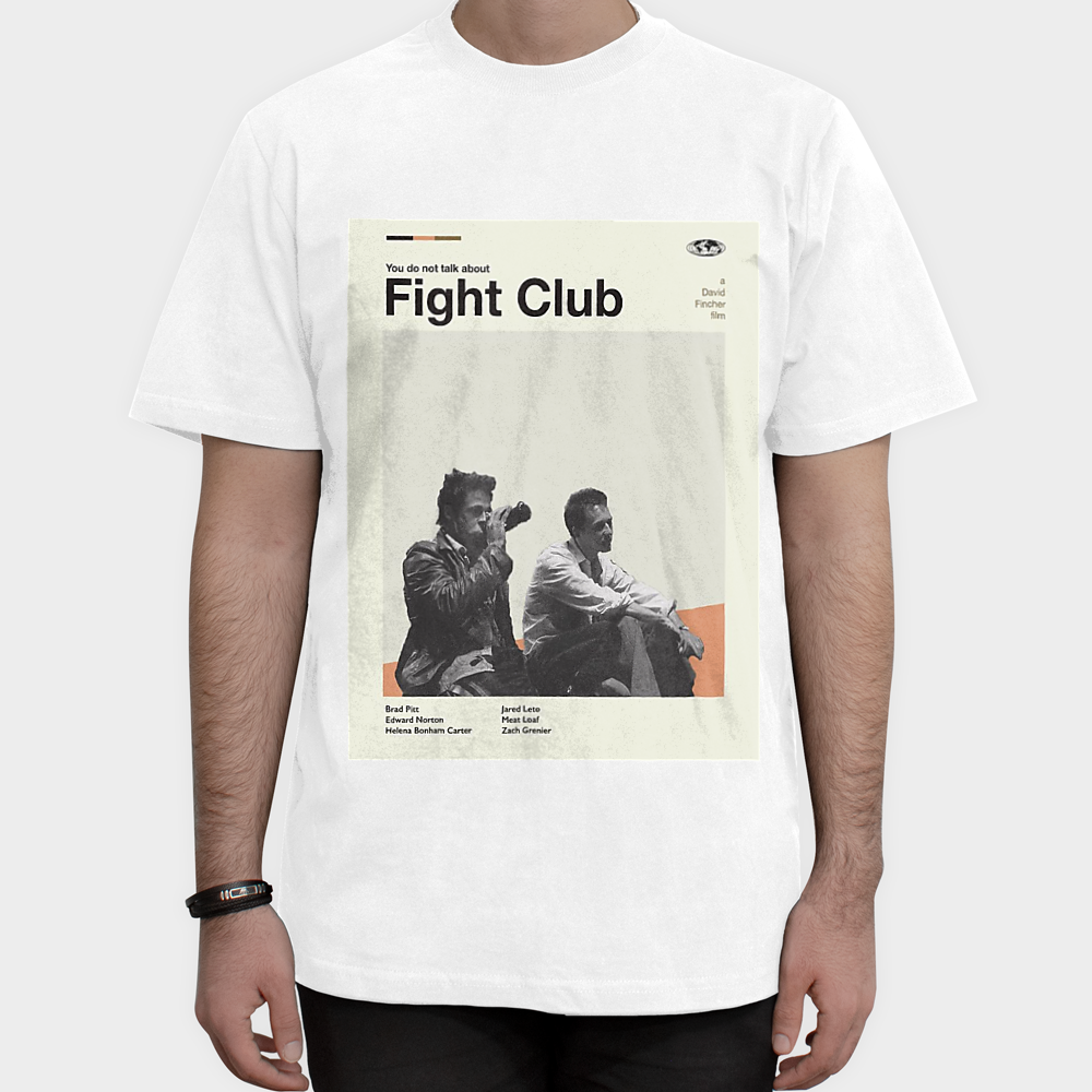 تیشرت طرح فیلم fight clubنمای روبرو ۱ - رنگ سفید1