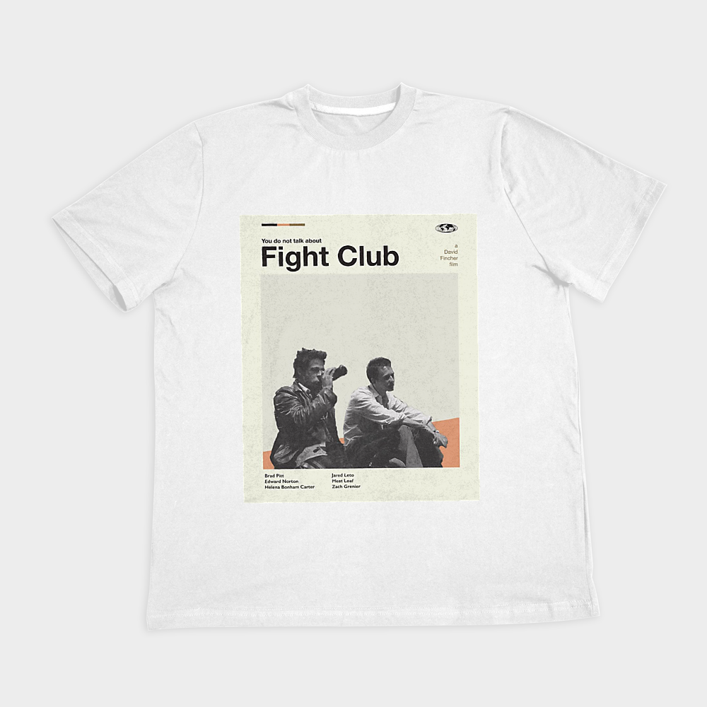 تیشرت طرح فیلم fight clubنمای روبرو ۲ - رنگ سفید