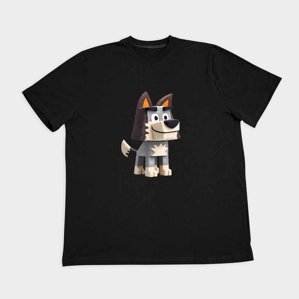 BlockyCartoonDogنمای روبرو ۲ - رنگ مشکی