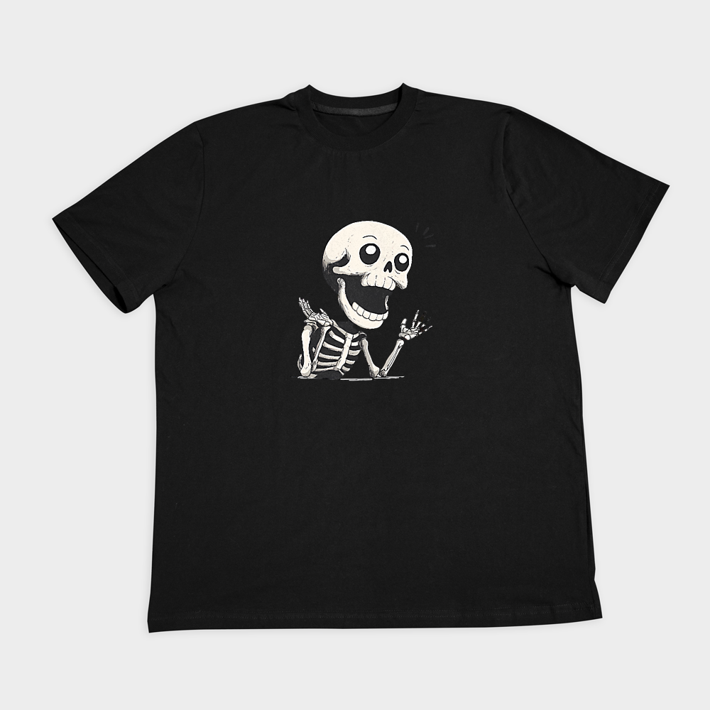 تیشرت طرح Skeletonنمای روبرو ۲ - رنگ مشکی