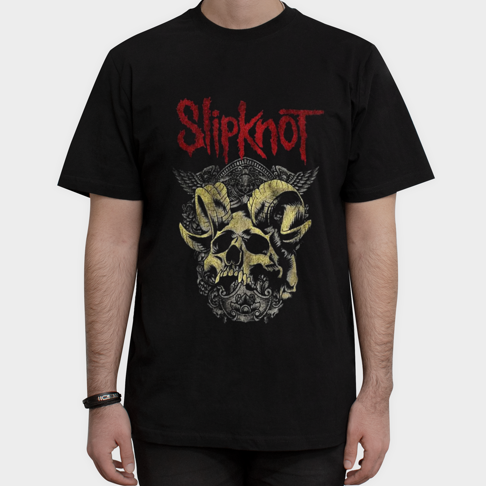 تیشرت طرح Slipknotنمای روبرو ۱ - رنگ مشکی