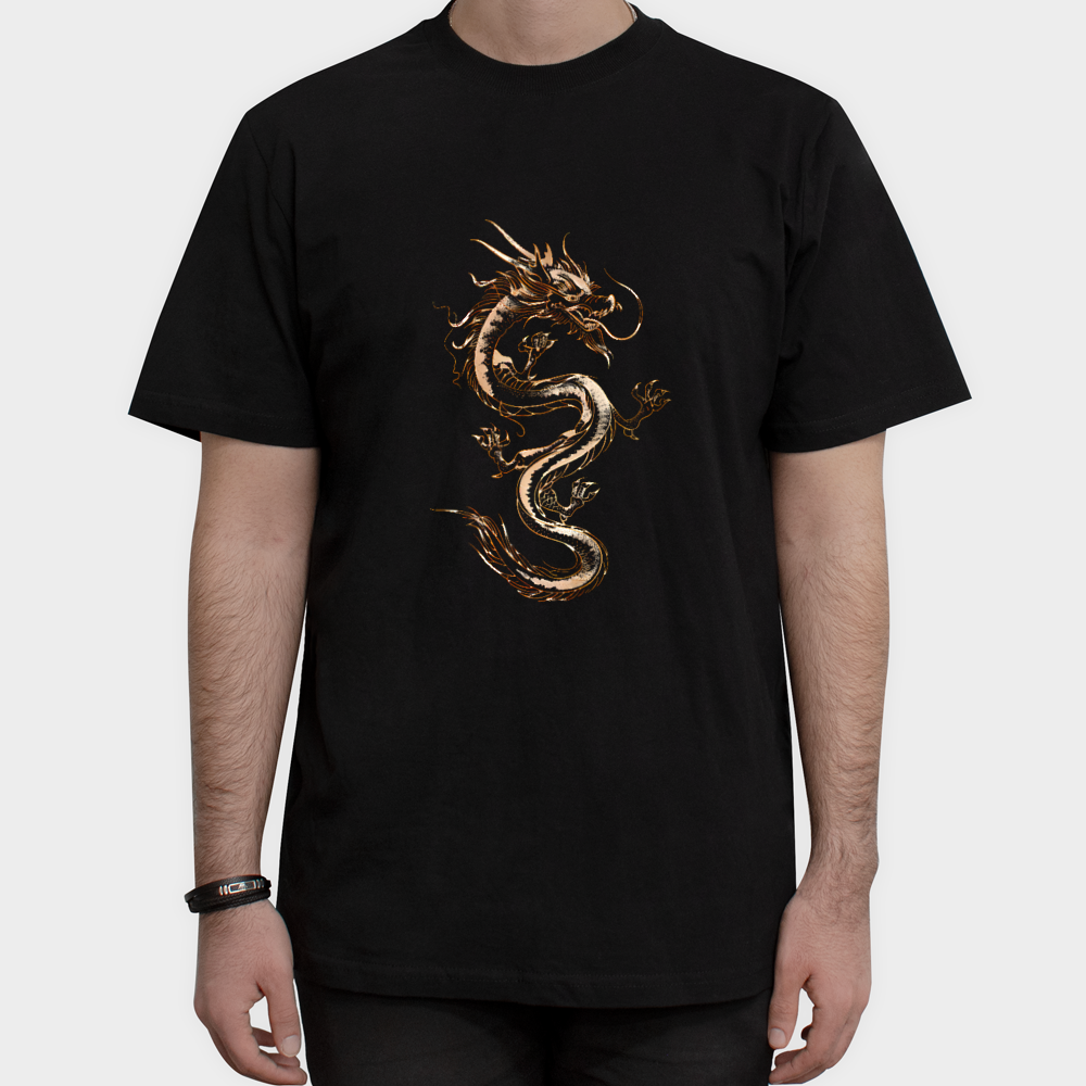 تیشرت طرح Dragonنمای روبرو ۱ - رنگ مشکی1