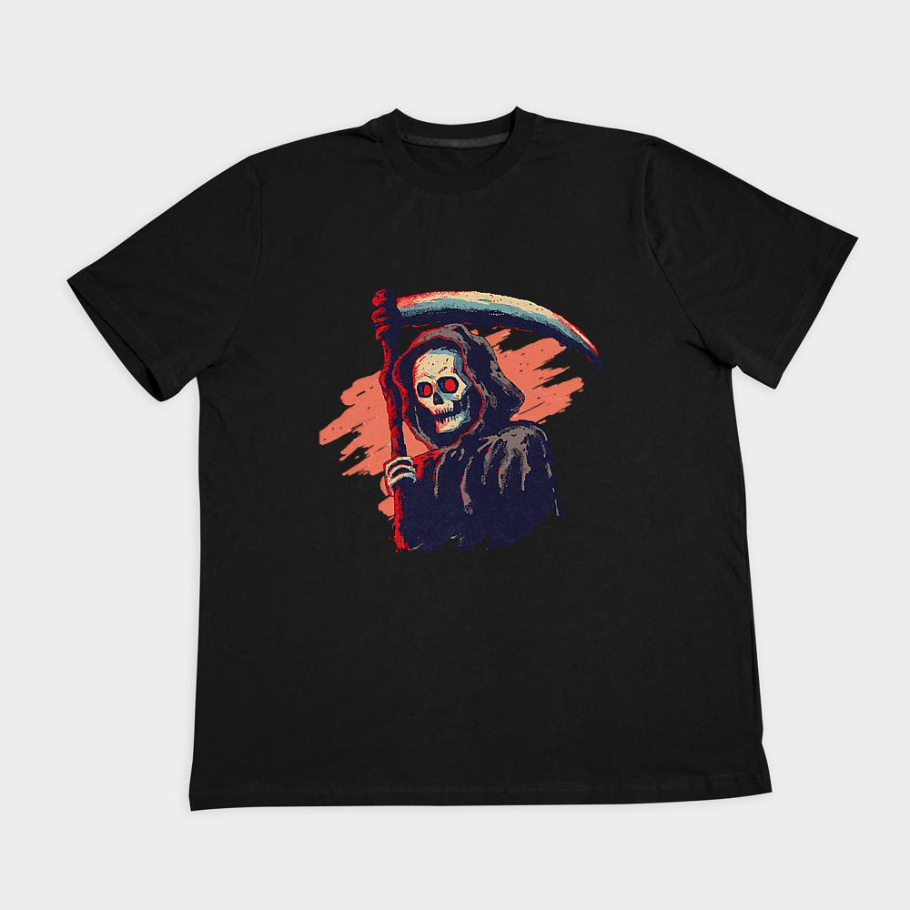 تیشرت طرح Hooded Skeletonنمای روبرو ۲ - رنگ مشکی1