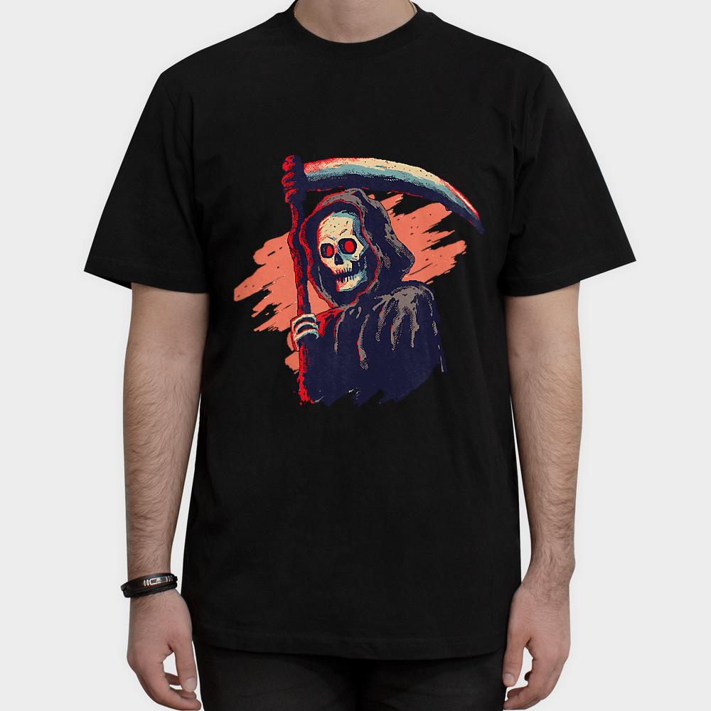 تیشرت طرح Hooded Skeletonنمای روبرو ۱ - رنگ مشکی