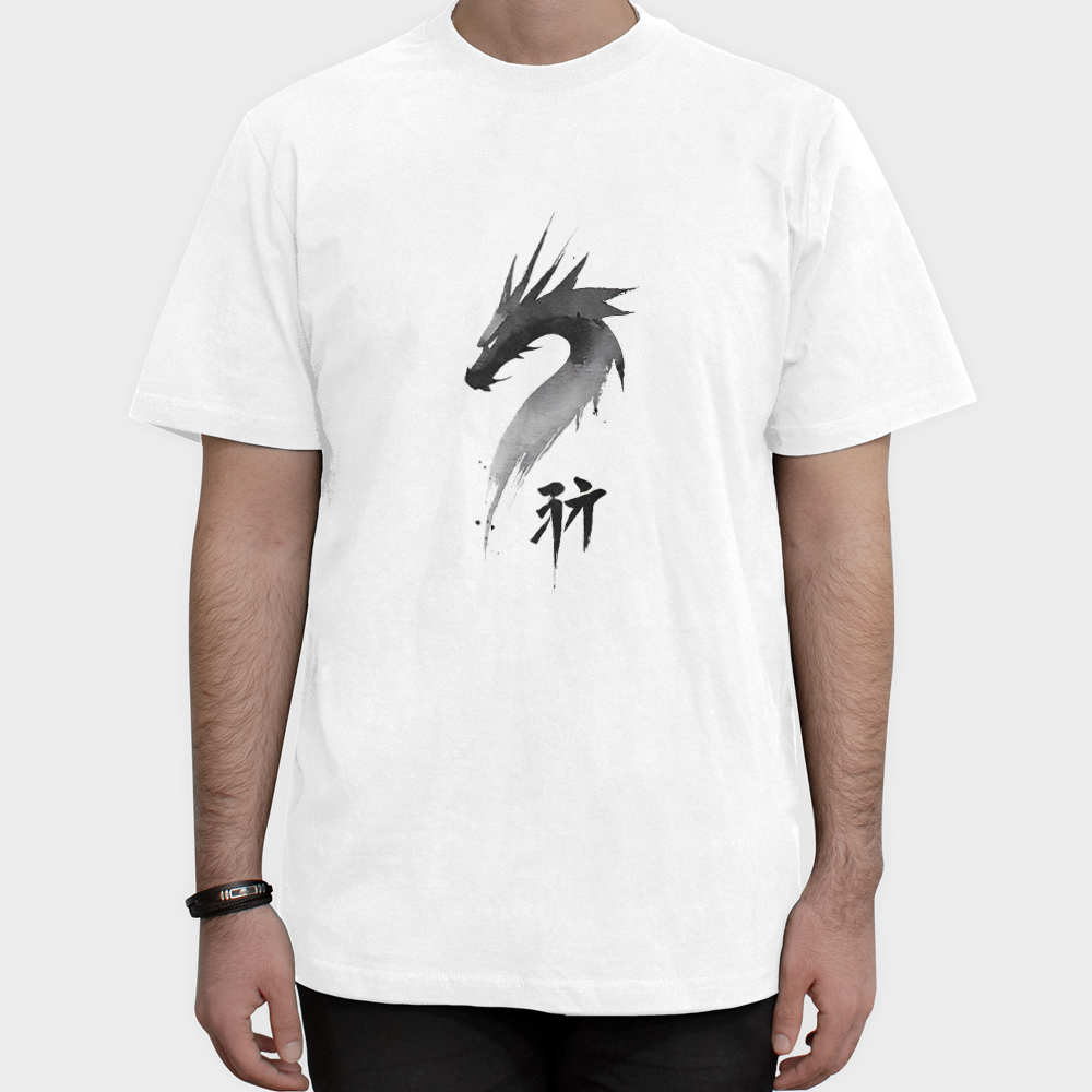 تیشرت طرح Dragonنمای روبرو ۱ - رنگ سفید