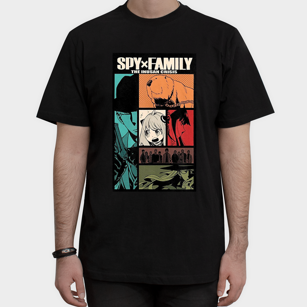تی شرت طرح انیمه Spy x Family کد 01نمای روبرو ۱ - رنگ مشکی