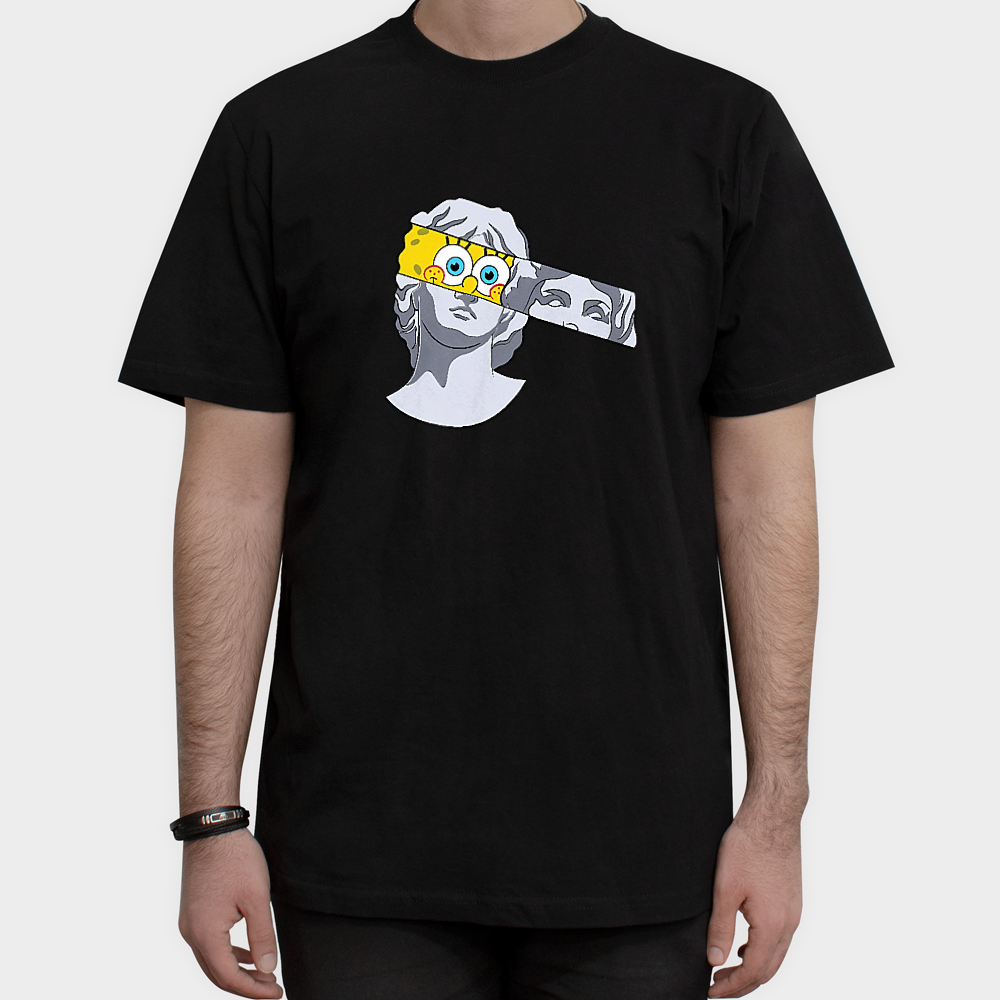 تیشرت طرح SpongeBobنمای روبرو ۱ - رنگ مشکی