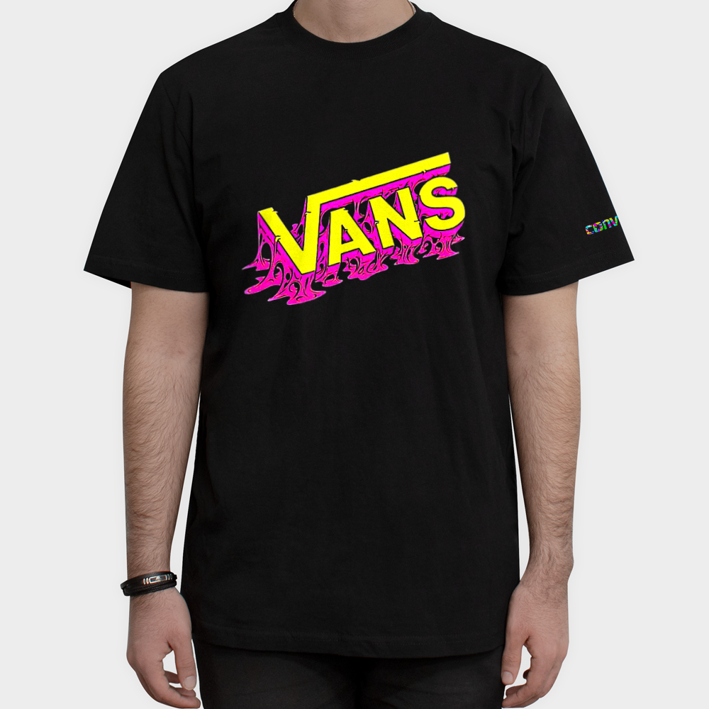 Convers - Vans.Tshirtنمای روبرو ۱ - رنگ مشکی1