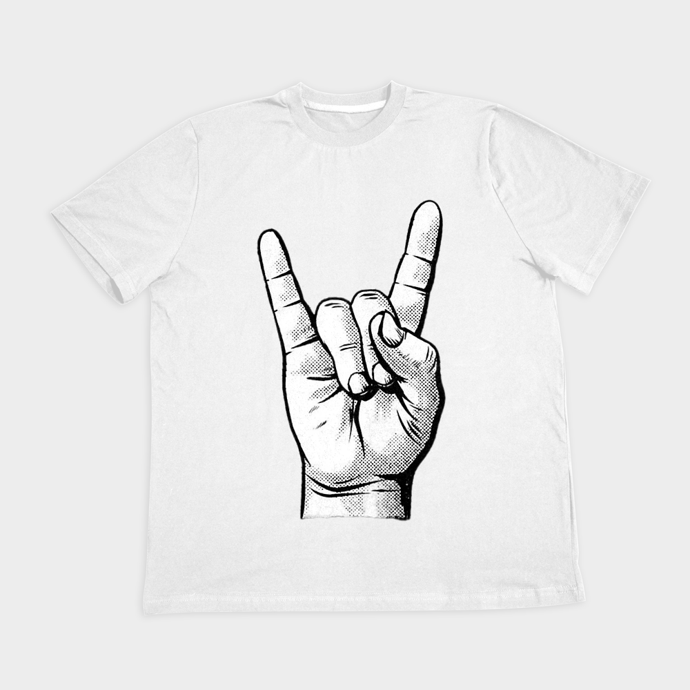 تیشرت ROCK N ROLL 02نمای روبرو ۲ - رنگ سفید