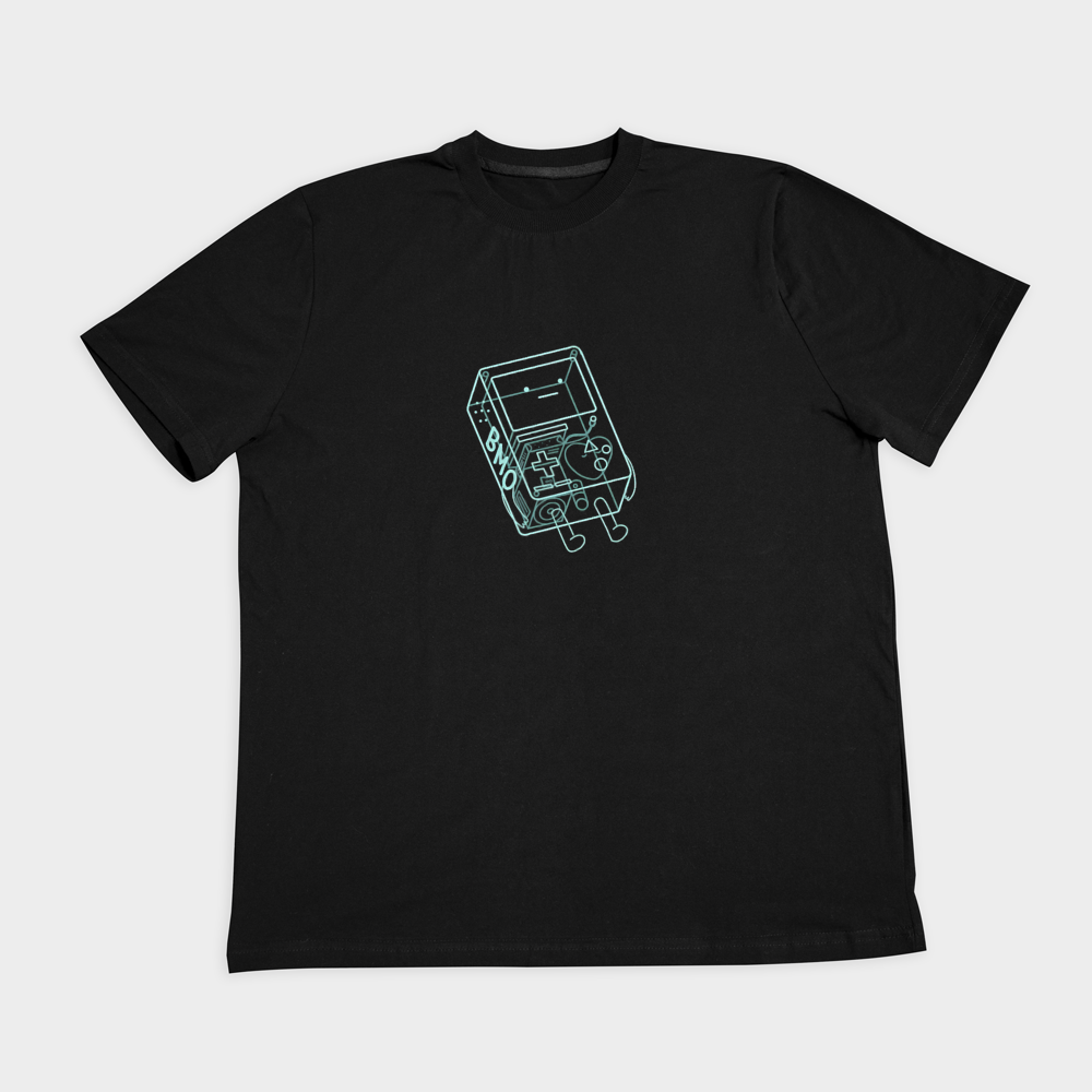 تیشرت طرح BMO Adventure Timeنمای روبرو ۲ - رنگ مشکی