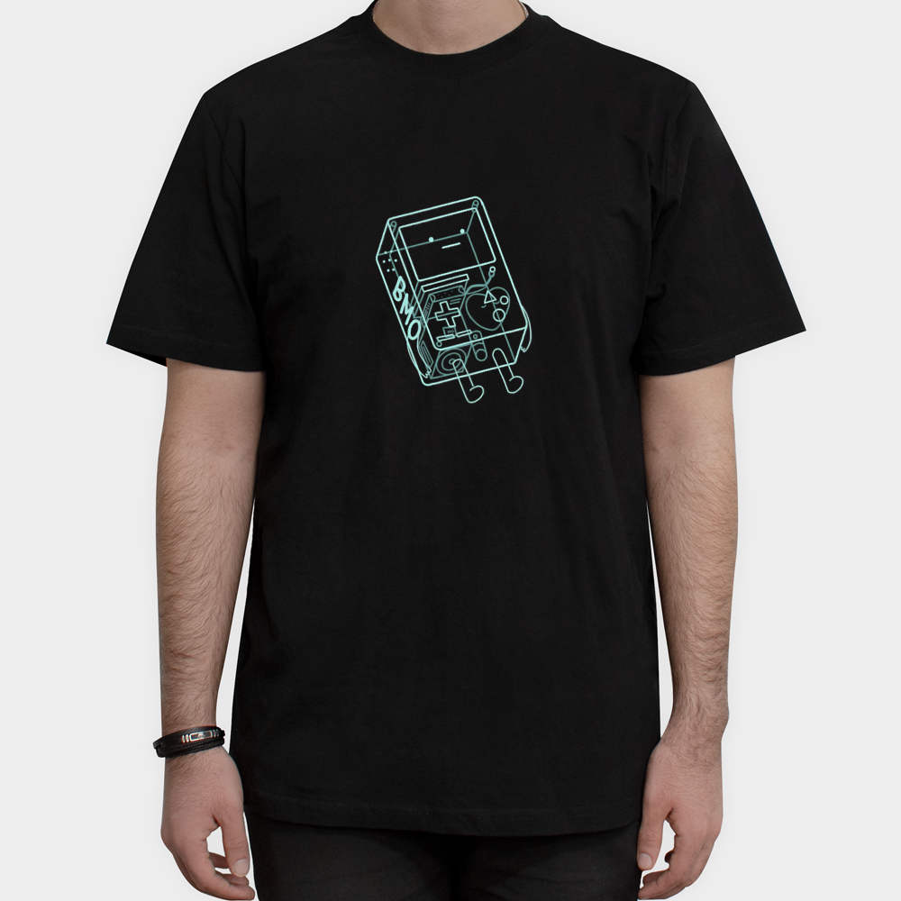 تیشرت طرح BMO Adventure Timeنمای روبرو ۱ - رنگ مشکی3