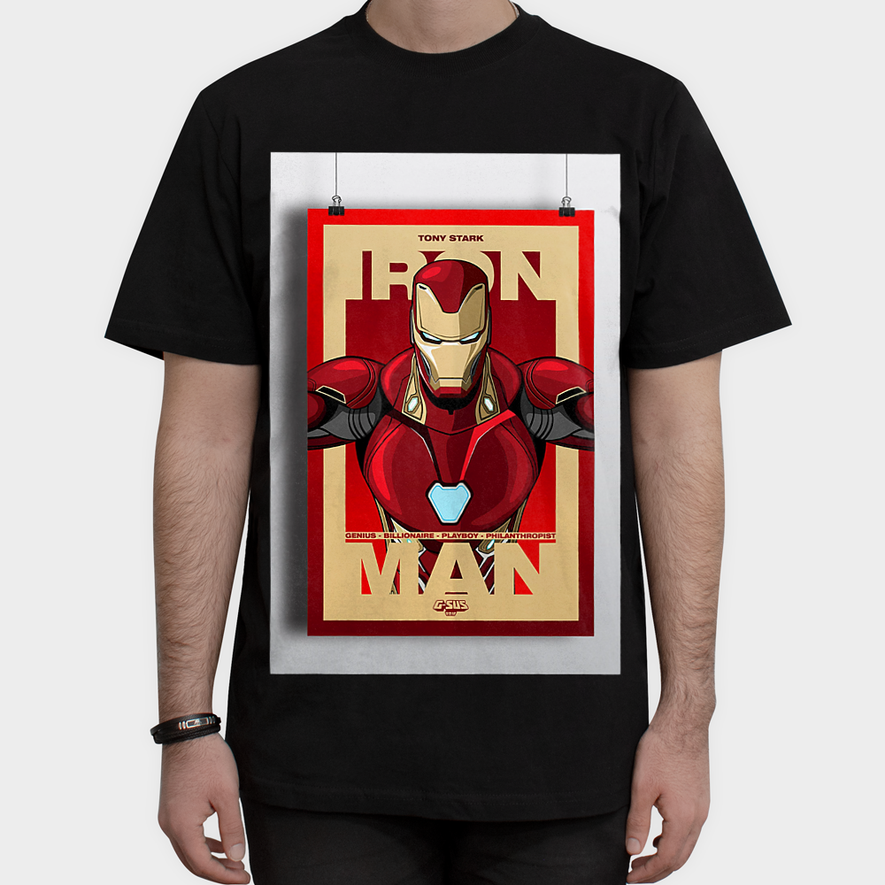 تیشرت طرح اختصاصی آیرون‌من (IRON MAN) – مخصوص طرفداران مارولنمای روبرو ۱ - رنگ مشکی3