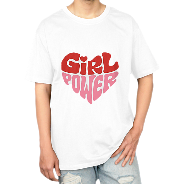 تیشرت طرح girl powerنمای روبرو ۱ - رنگ سفید0