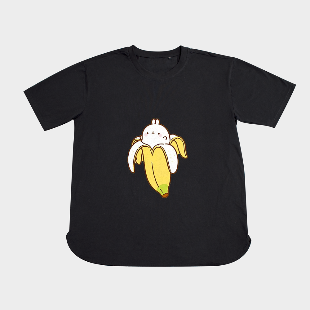 تیشرت طرح Banana rabbitنمای روبرو ۲ - رنگ مشکی