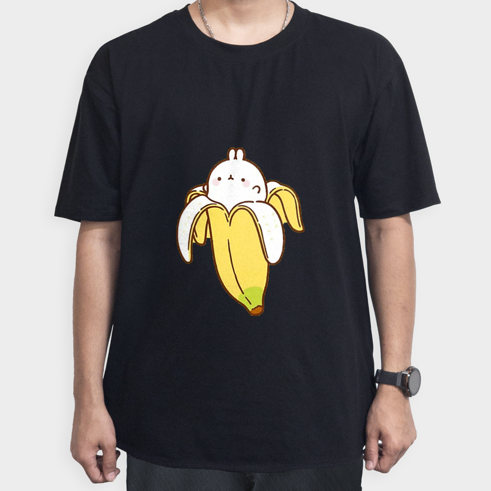 تیشرت طرح Banana rabbitنمای روبرو ۱ - رنگ مشکی1
