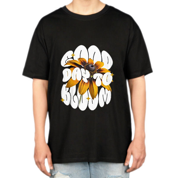 تیشرت طرح flowerنمای روبرو ۲ - رنگ مشکی0