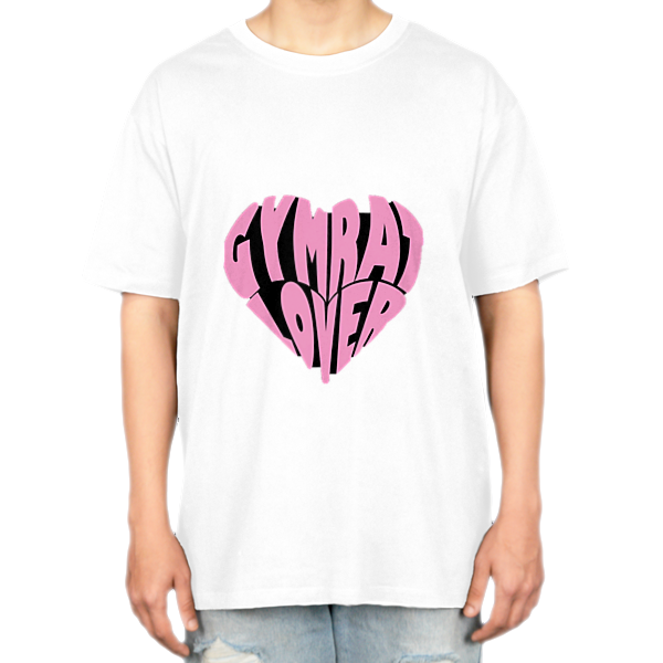 تیشرت طرح pink heartنمای روبرو ۲ - رنگ سفید