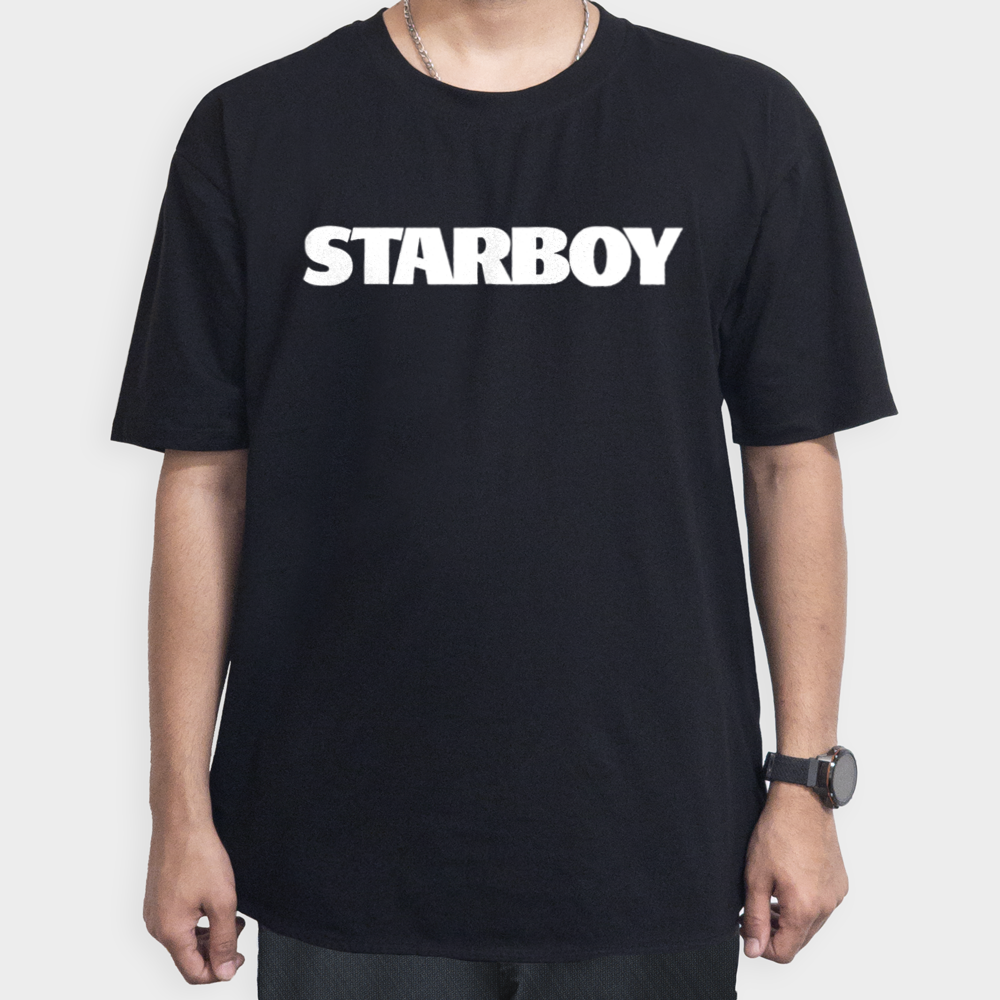 تیشرت لانگ Starboyنمای روبرو ۱ - رنگ مشکی2