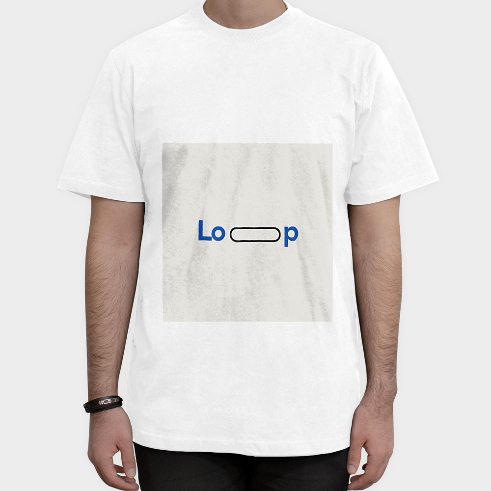 تیشرت طرح loopنمای روبرو ۱ - رنگ سفید3