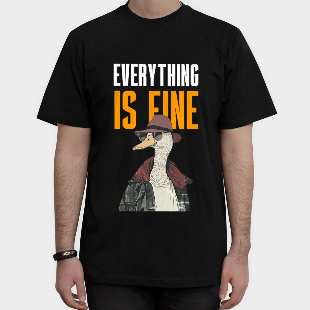 تیشرت طرح Everything is fine کد ۱۱نمای روبرو ۱ - رنگ مشکی3