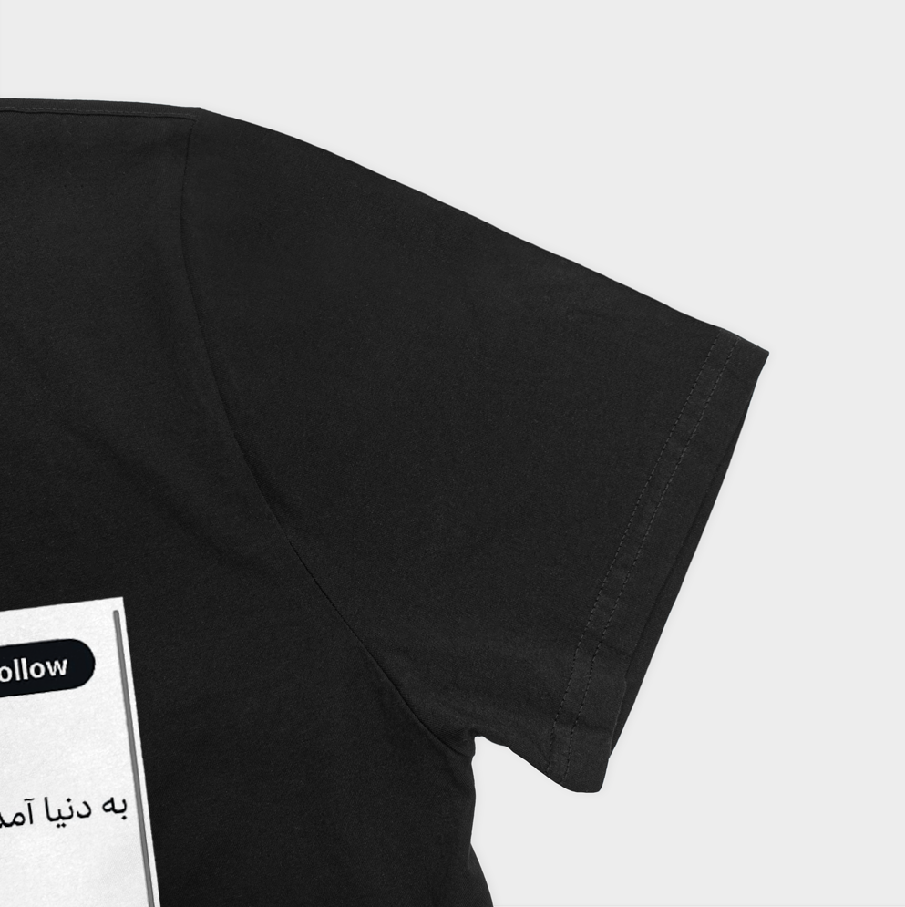 تیشرت tweeter farsiنمای نزدیک آستین چپ - رنگ مشکی2