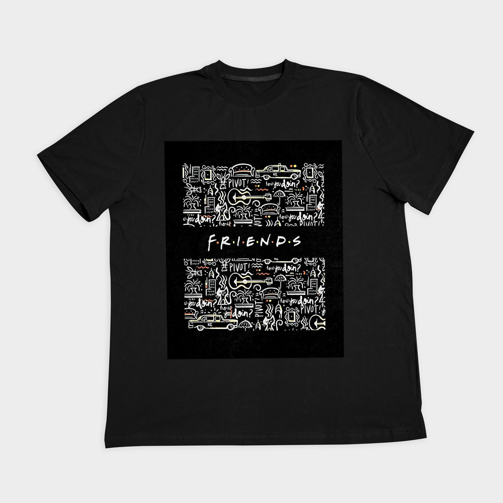 تیشرت سریال friendsنمای روبرو ۲ - رنگ مشکی1