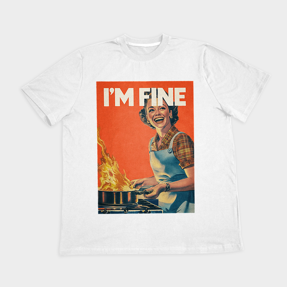 تیشرت I’m Fineنمای روبرو ۲ - رنگ سفید1