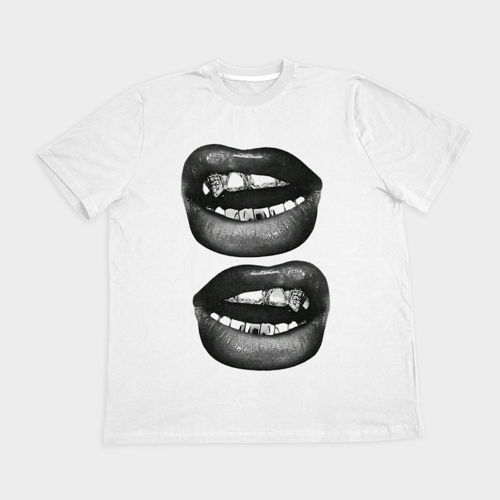 Lip Tshirtنمای روبرو ۲ - رنگ سفید1