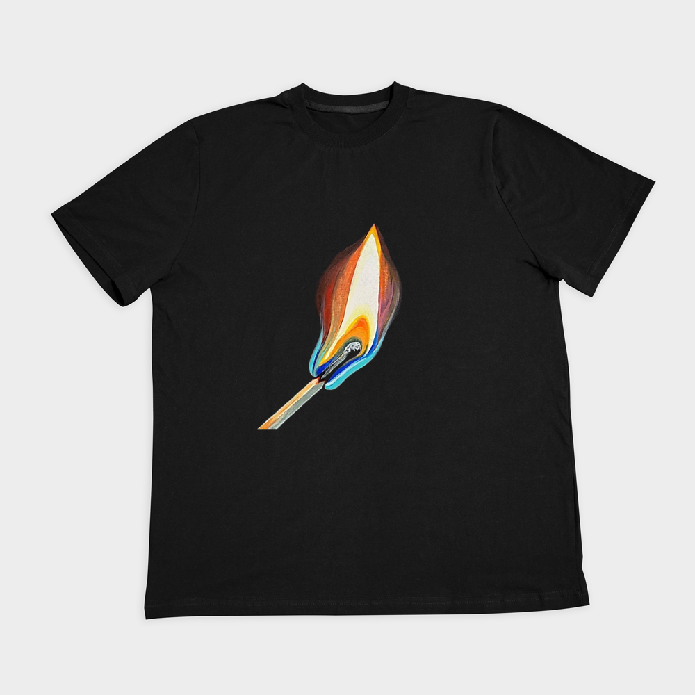 تی شرت طرح flameنمای روبرو ۲ - رنگ مشکی