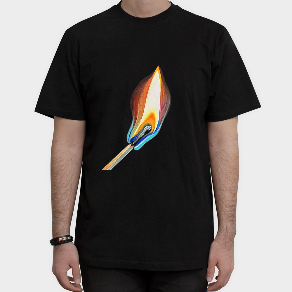 تی شرت طرح flameنمای روبرو ۱ - رنگ مشکی1