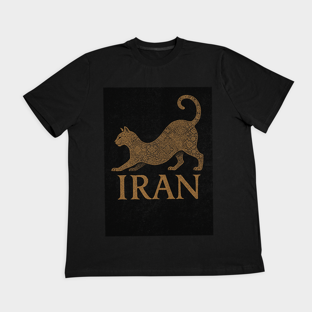 تیشرت یوز ایرانینمای روبرو ۲ - رنگ مشکی