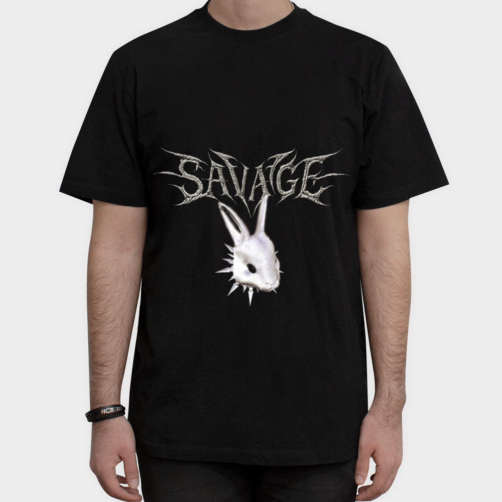 تیشرت طرح Savageنمای روبرو ۱ - رنگ مشکی3