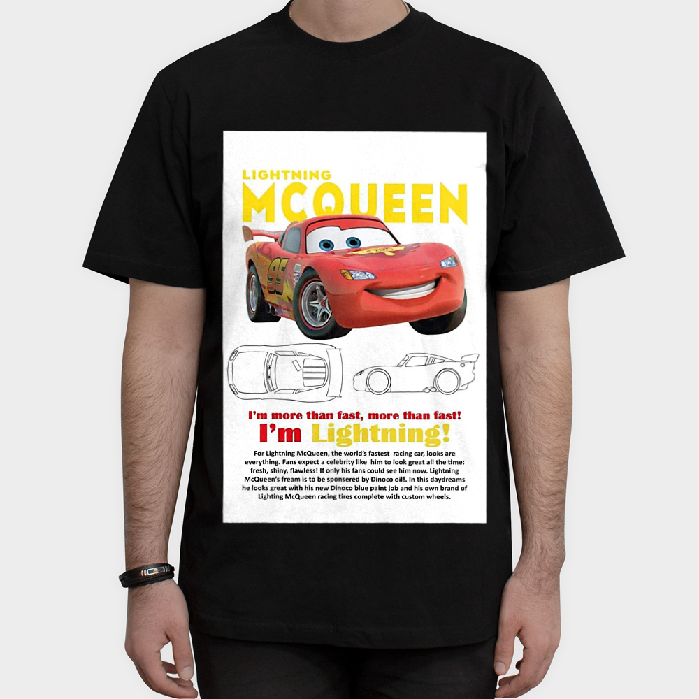 Cars movie couple T_shirtنمای روبرو ۱ - رنگ مشکی2