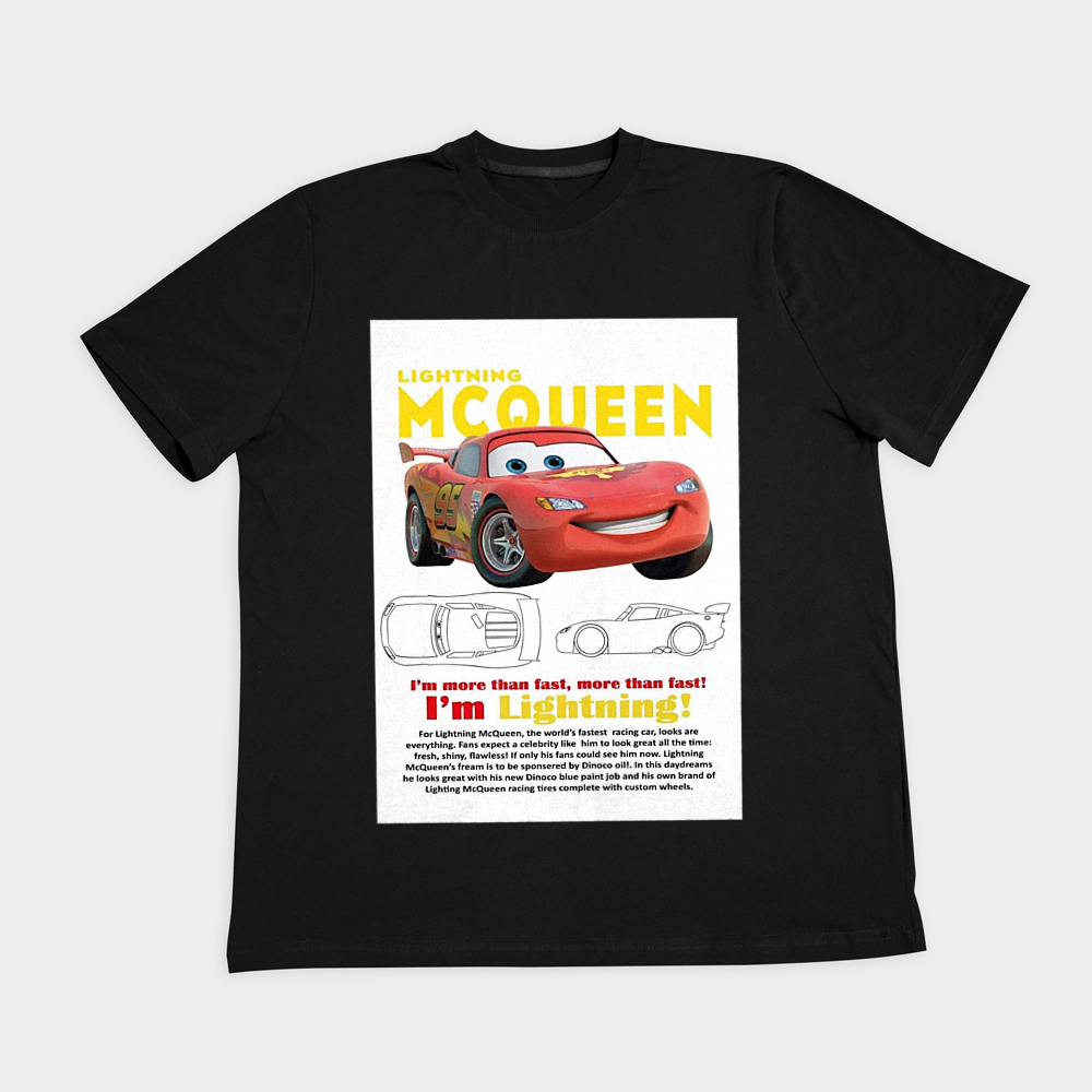 Cars movie couple T_shirtنمای روبرو ۲ - رنگ مشکی1