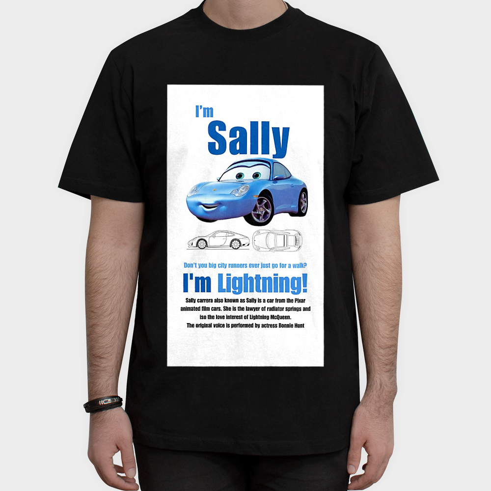 Cars movie couple T_shirtنمای روبرو ۱ - رنگ مشکی1