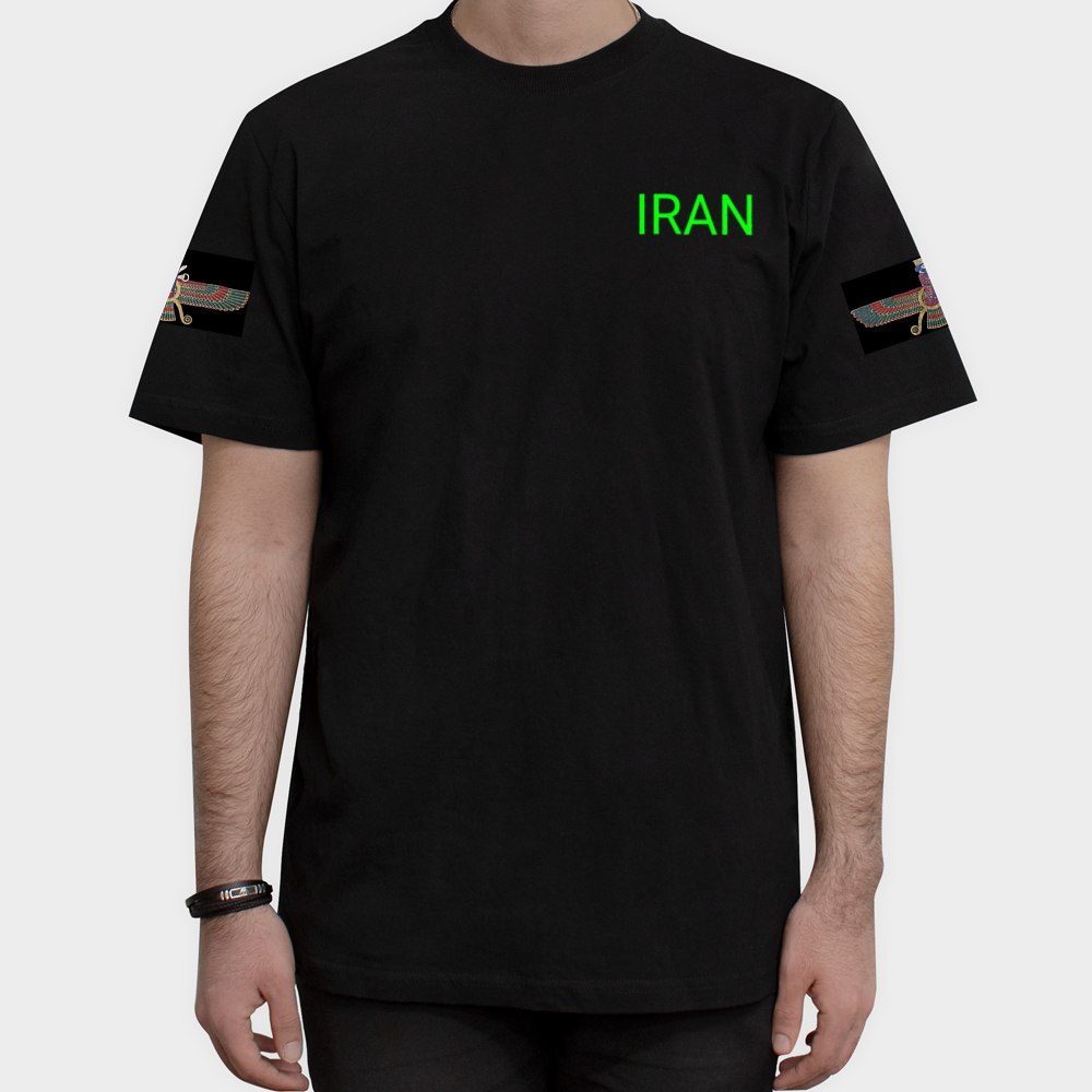 تیشرت طرح کوروش بزرگنمای روبرو ۱ - رنگ مشکی3