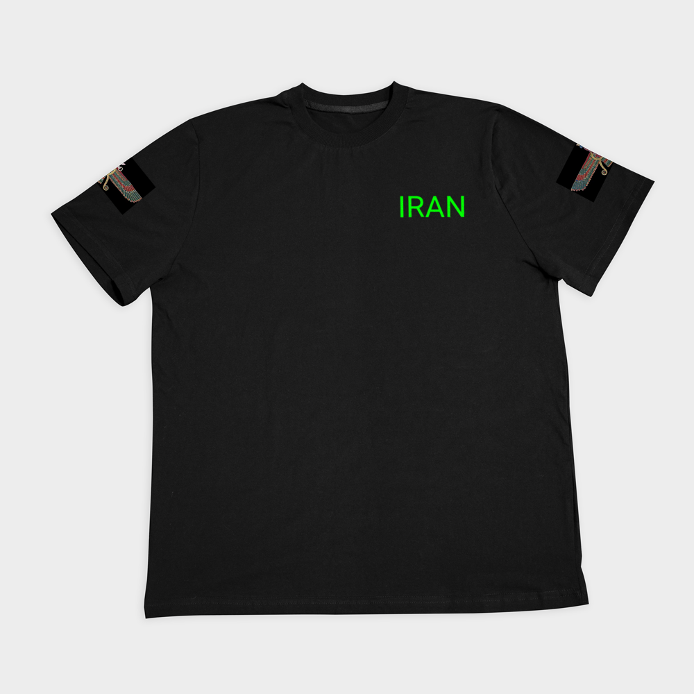 تیشرت طرح کوروش بزرگنمای روبرو ۲ - رنگ مشکی2