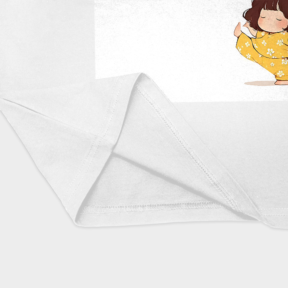 تیشرت طرح دختر بانمکنمای نزدیک پایین لباس - رنگ سفید2