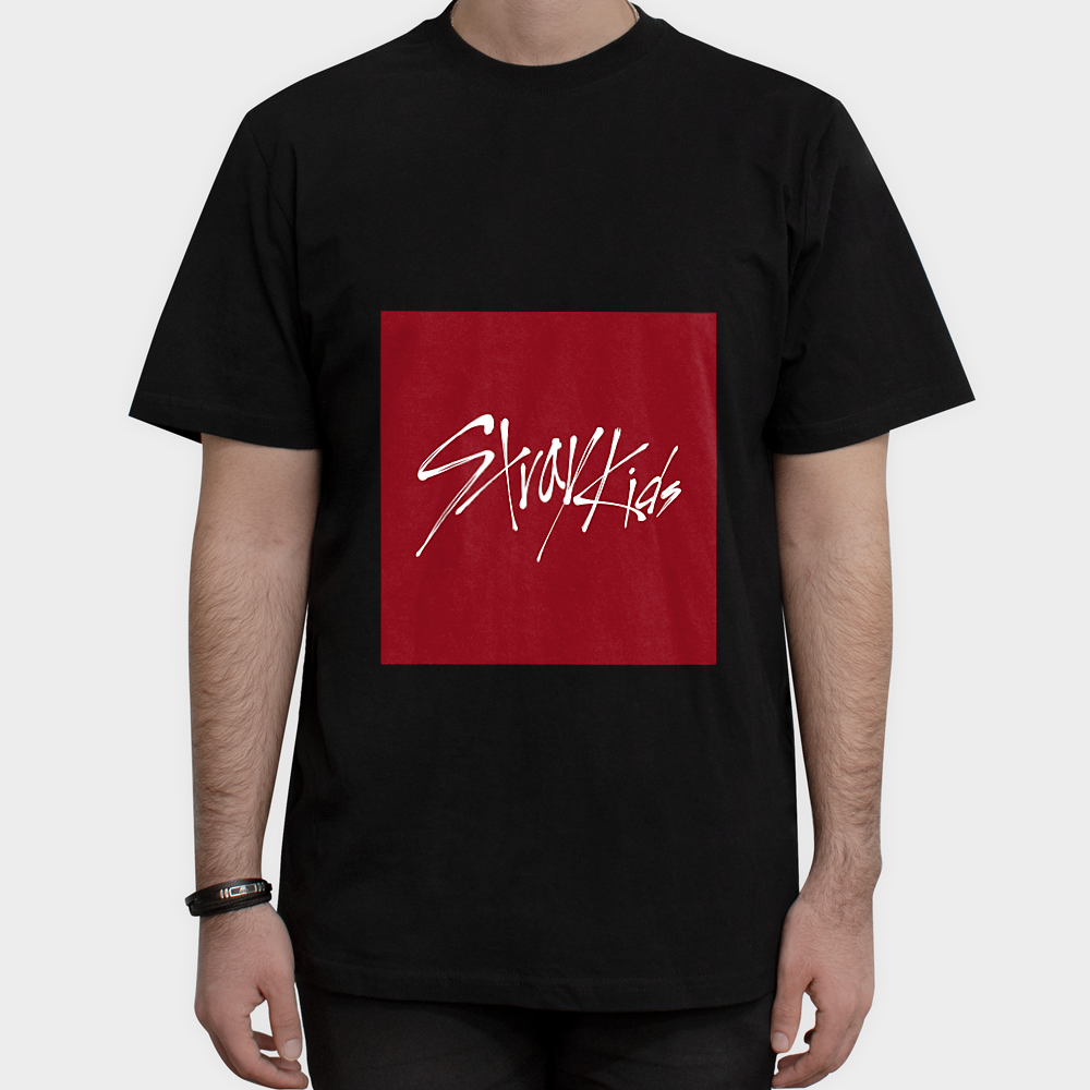 تیشرت لوگوی استری کیدز straykids مدل لانگنمای روبرو ۱ - رنگ مشکی