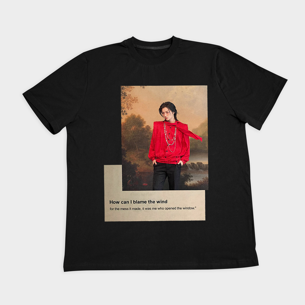 تیشرت فلیکس استری کیدز - Felix Stray Kidsنمای روبرو ۲ - رنگ مشکی