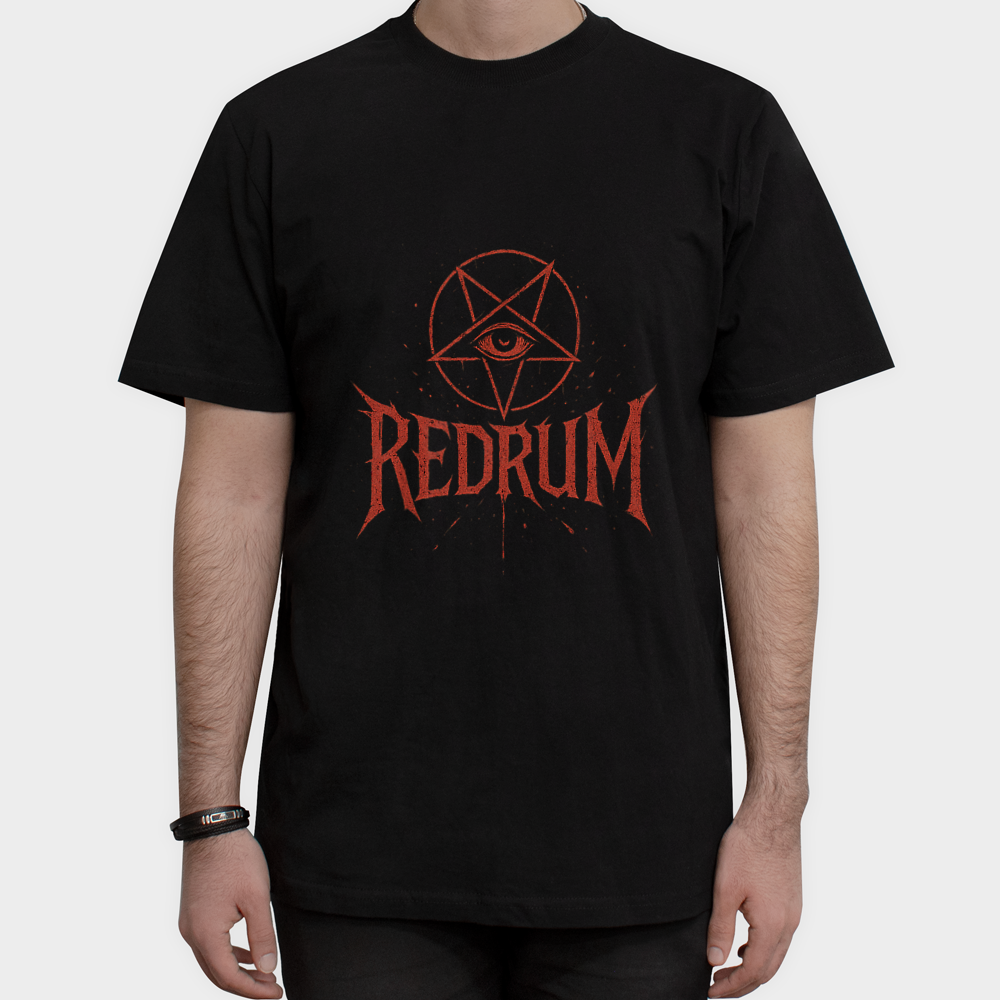 تیشرت طرح Redrum فیلم The Shiningنمای روبرو ۱ - رنگ مشکی1