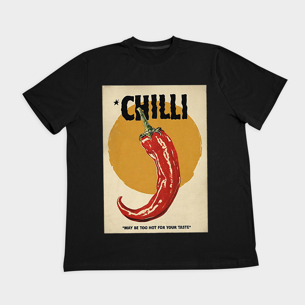 تیشرت Chilli🌶نمای روبرو ۲ - رنگ مشکی